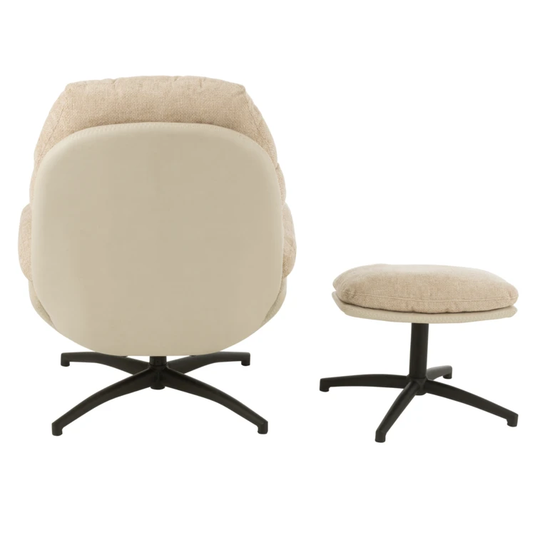 Fauteuil relax pivotant et repose pied