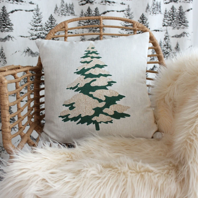 Coussin décoratif motif sapin