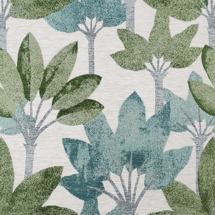 Rideau à oeillets jacquard motif végétal