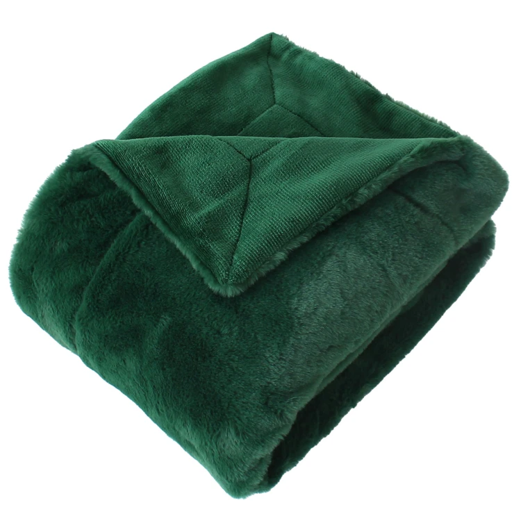 Plaid imitation fourrure double face flanelle