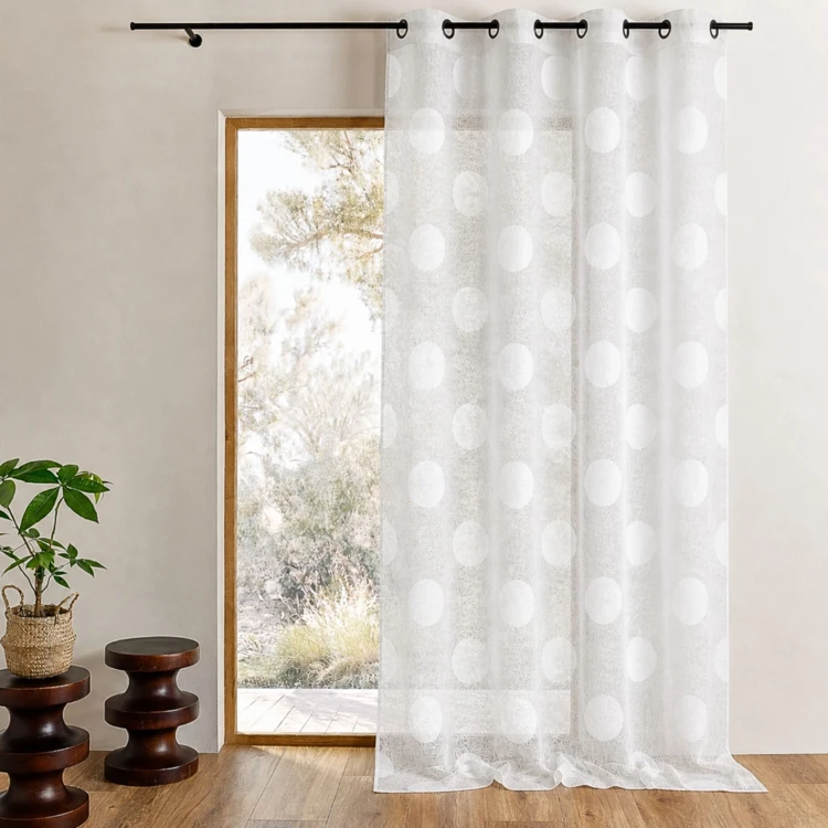 Visillo de organza jacquard bordado con grandes círculos