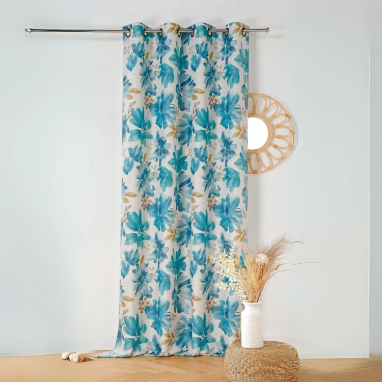 Verdunklungsvorhang mit aquarellierten Blumen