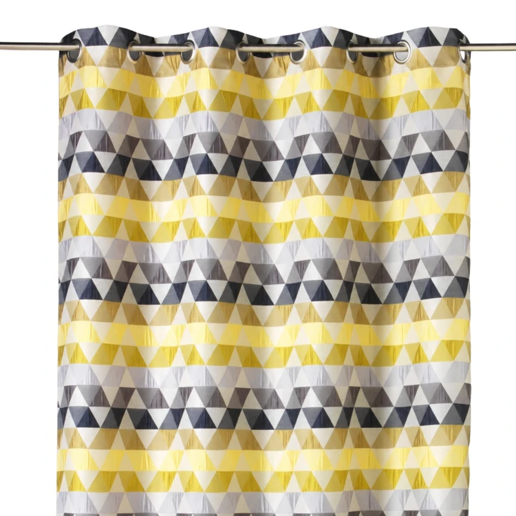 Rideau jacquard tamisant motifs triangles