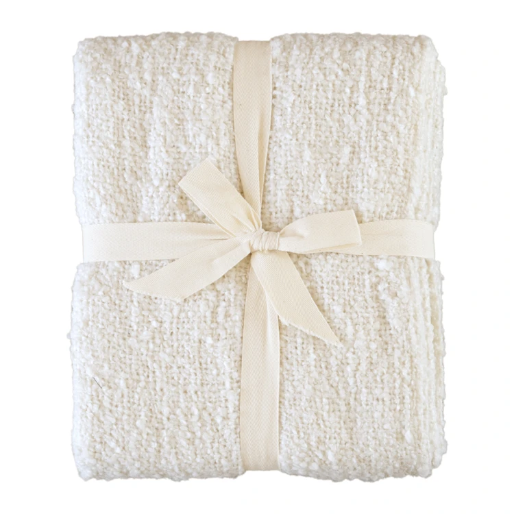 Plaid bouclette doux avec franges