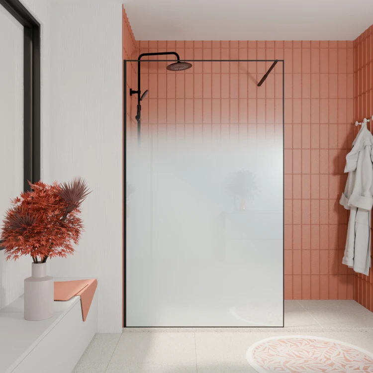 Paroi de douche en verre trempé effet brume