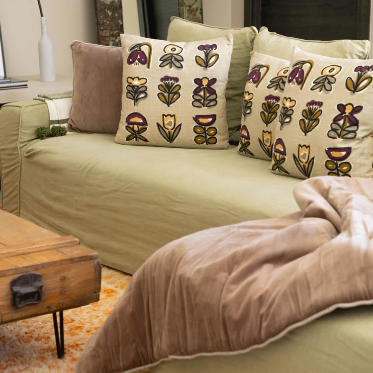 Coussin motif fleur design