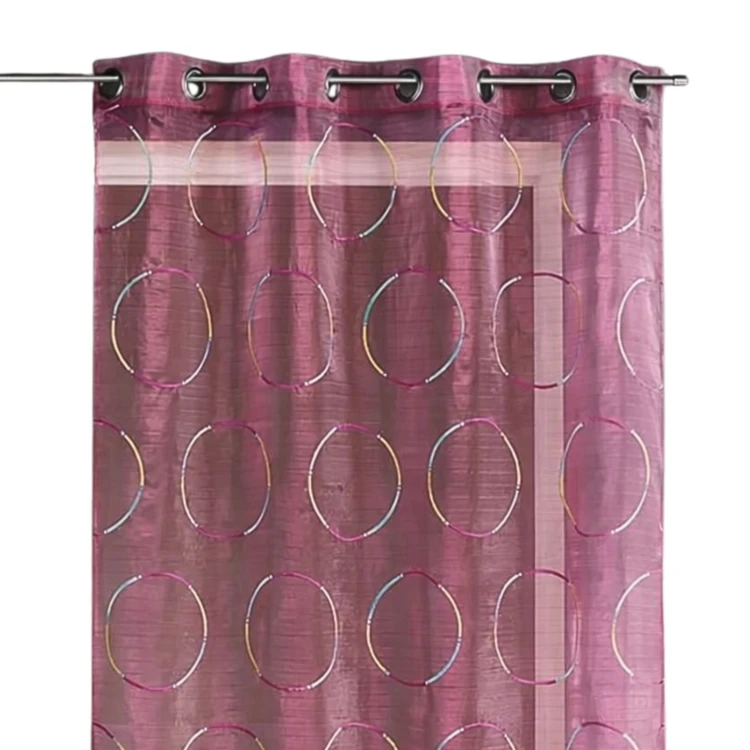 Voile de organza com círculos bordados