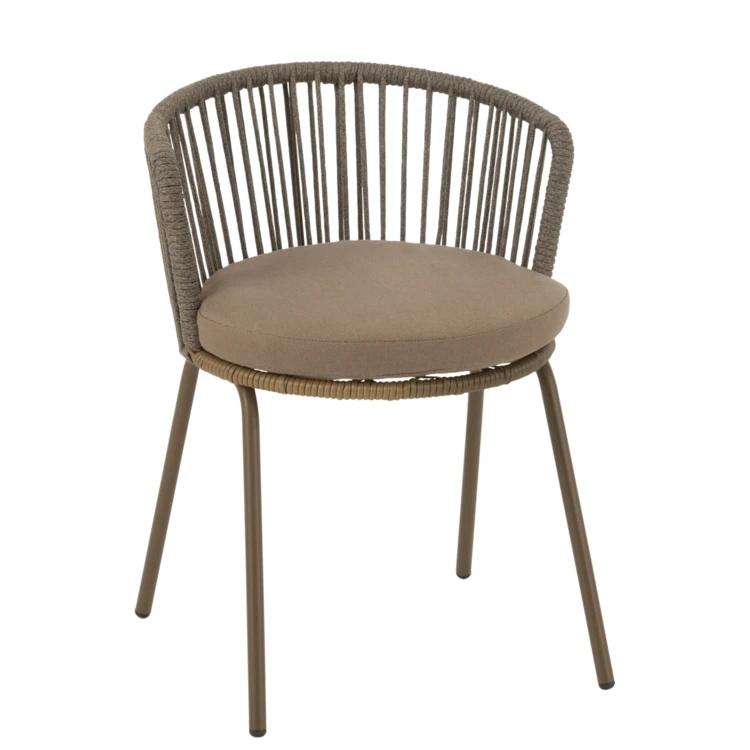 Chaise extérieure design en acier et corde