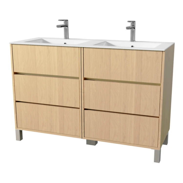 Mobile bagno doppio lavabo con 6 cassetti