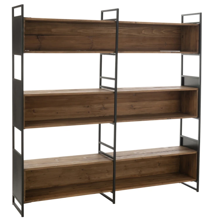 Grande étagère en bois recyclé et métal