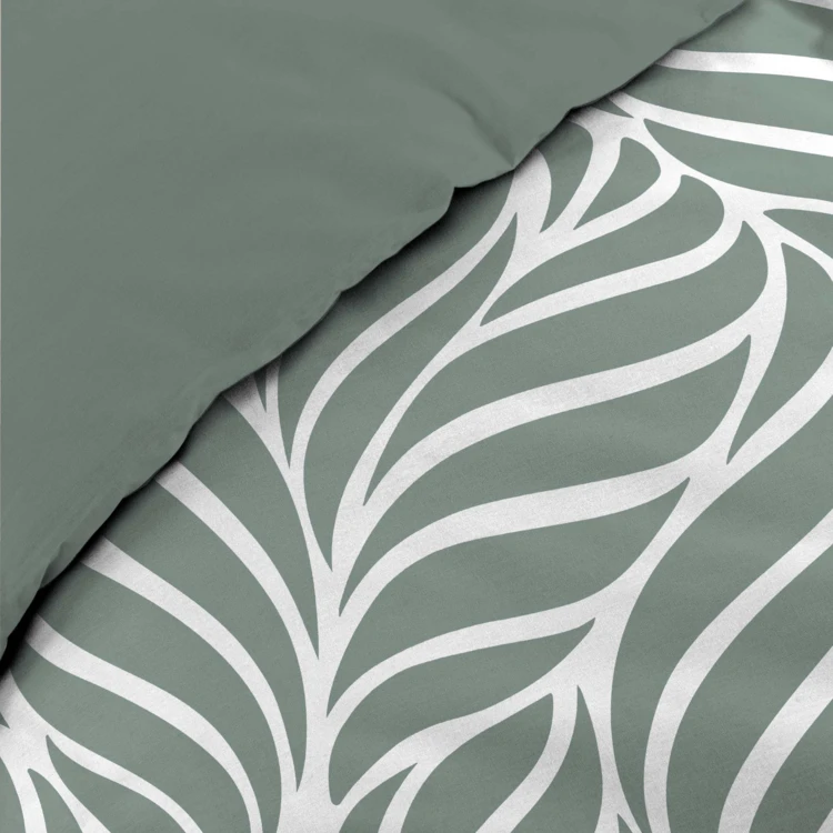 Parure de lit 3 pièces en coton feuille design housse + taies