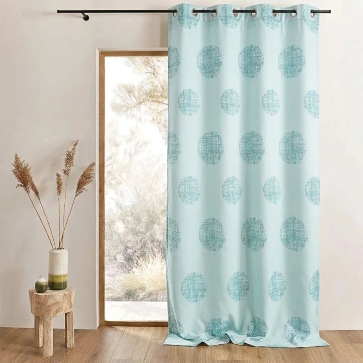 Jacquard-Vorhang mit melierten Rundmustern