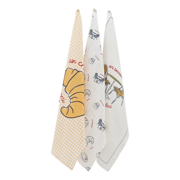 Set di 3 strofinacci da cucina in cotone stampato
