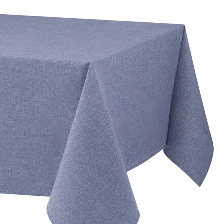 Nappe rectangulaire en polycoton enduit anti-tache unie