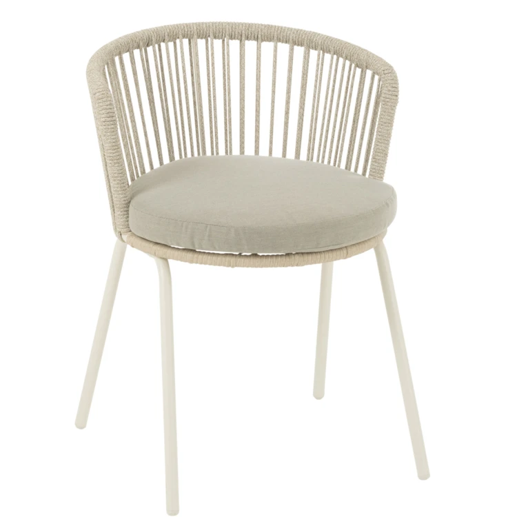 Chaise extérieure design en acier et corde