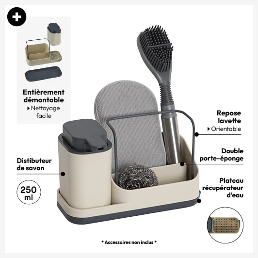 Organisateur d'évier avec distributeur