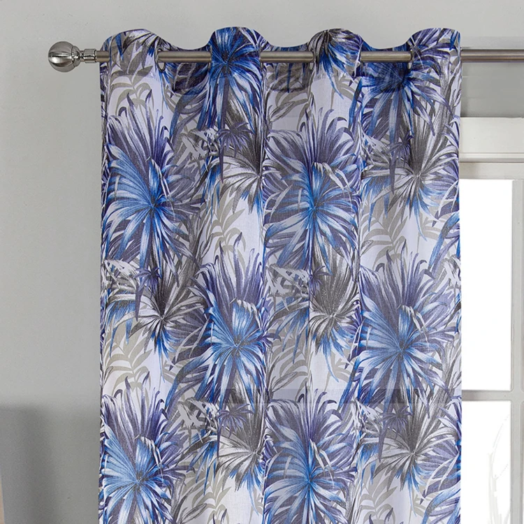 Par de visillos con estilo tropical