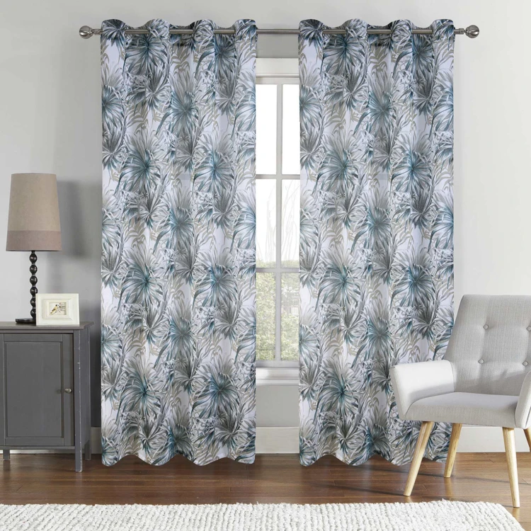 Par de visillos con estilo tropical