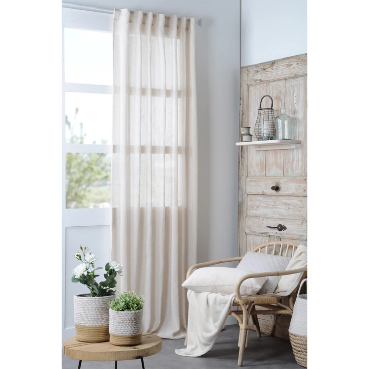 Plain sheer with concealed loops