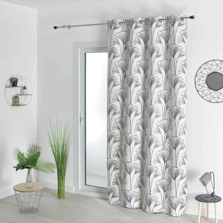 Cortina jacquard com flores de Gingko