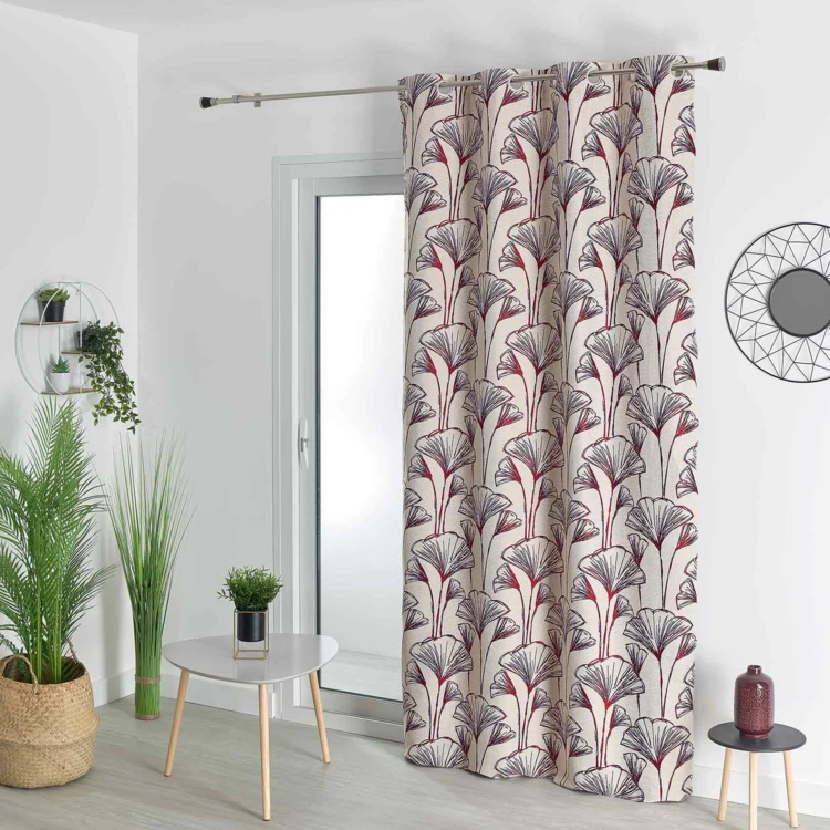 Cortina jacquard com flores de Gingko