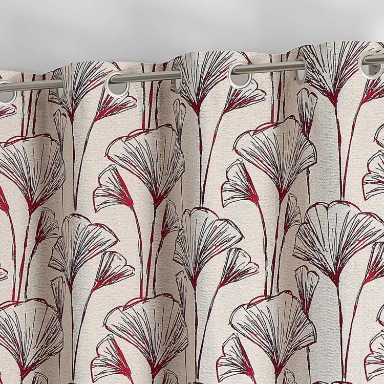 Cortina jacquard com flores de Gingko