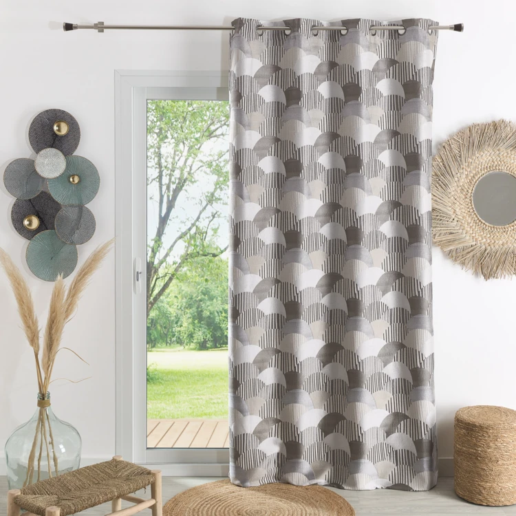 Abgerundeter Jacquard-Möbelvorhang