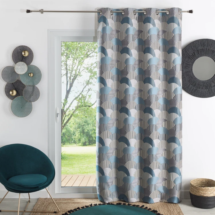 Abgerundeter Jacquard-Möbelvorhang
