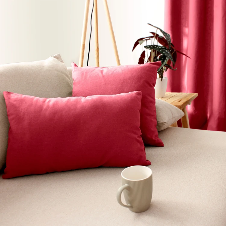 Coussin non déhoussable en coton uni