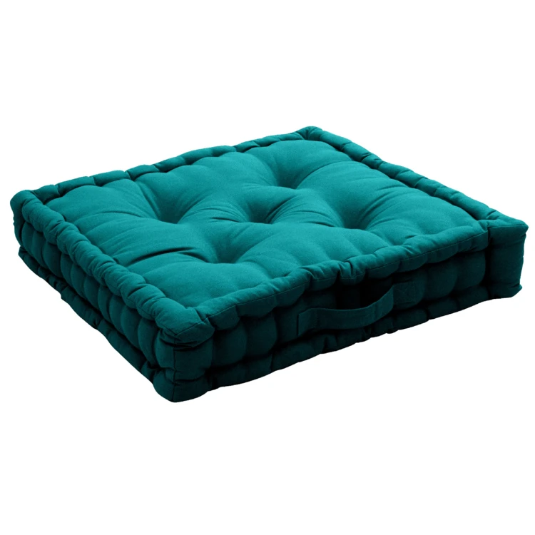 Coussin de sol uni en pur coton