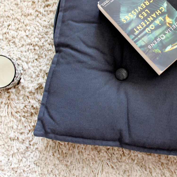 Coussin de sol uni en pur coton