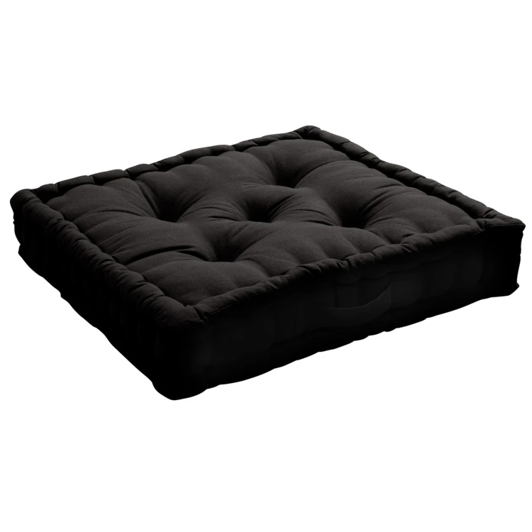 Coussin de sol uni en pur coton