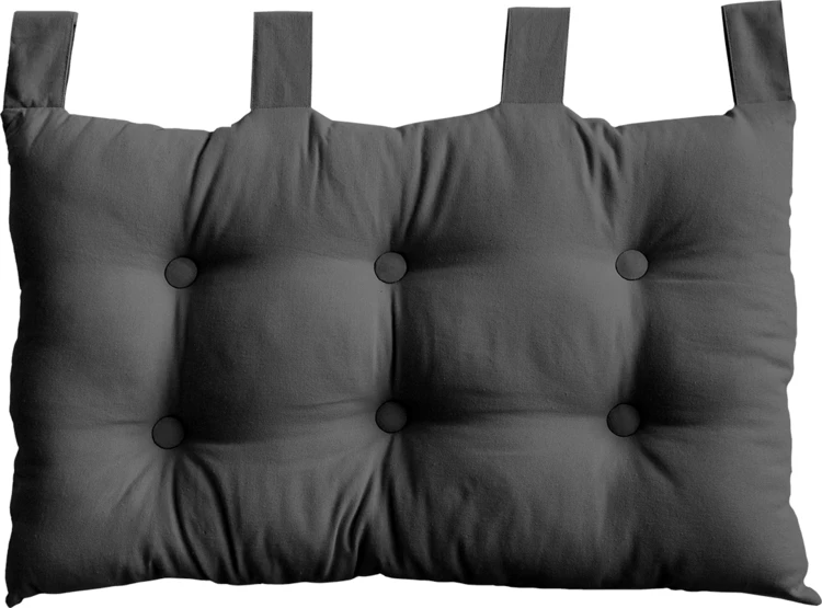 Cuscino per testiera in cotone con linguette a bottone