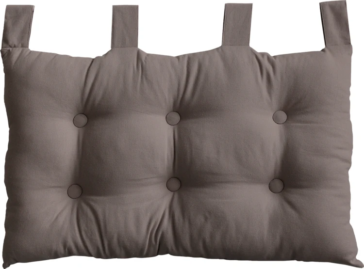 Cuscino per testiera in cotone con linguette a bottone