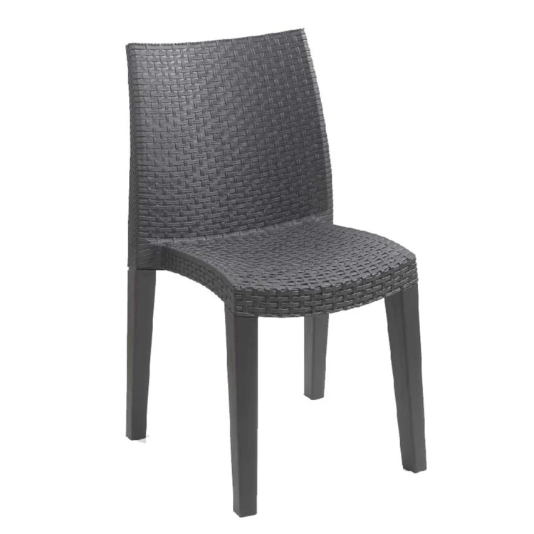 Lot de 4 fauteuils extérieurs Lady effet rotin