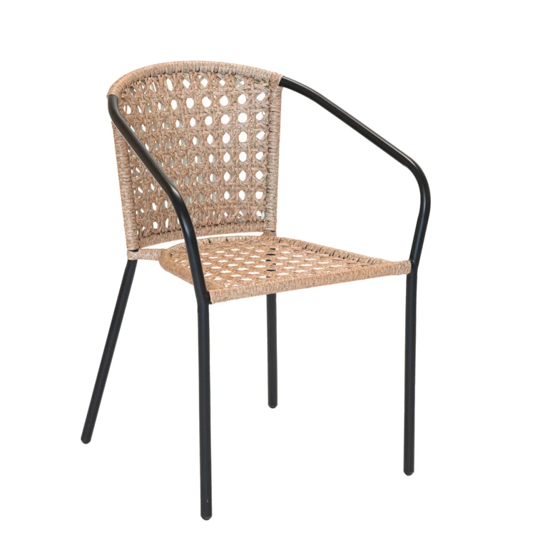Fauteuil van geweven hars met rieteffect