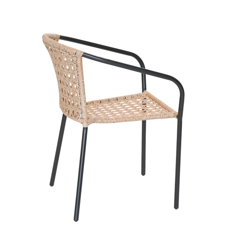 Fauteuil van geweven hars met rieteffect