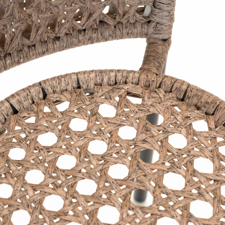 Fauteuil van geweven hars met rieteffect