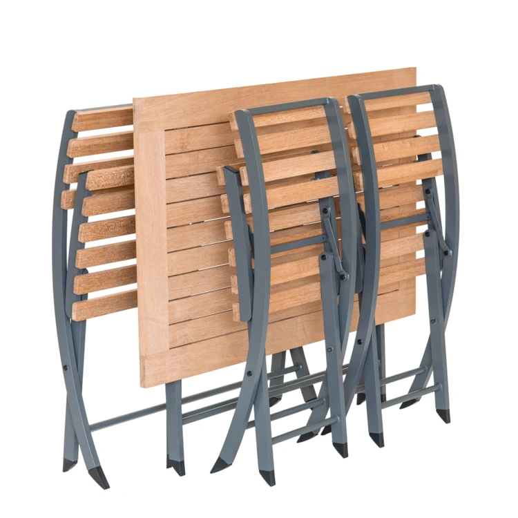 Ensemble repas pliant en teck
