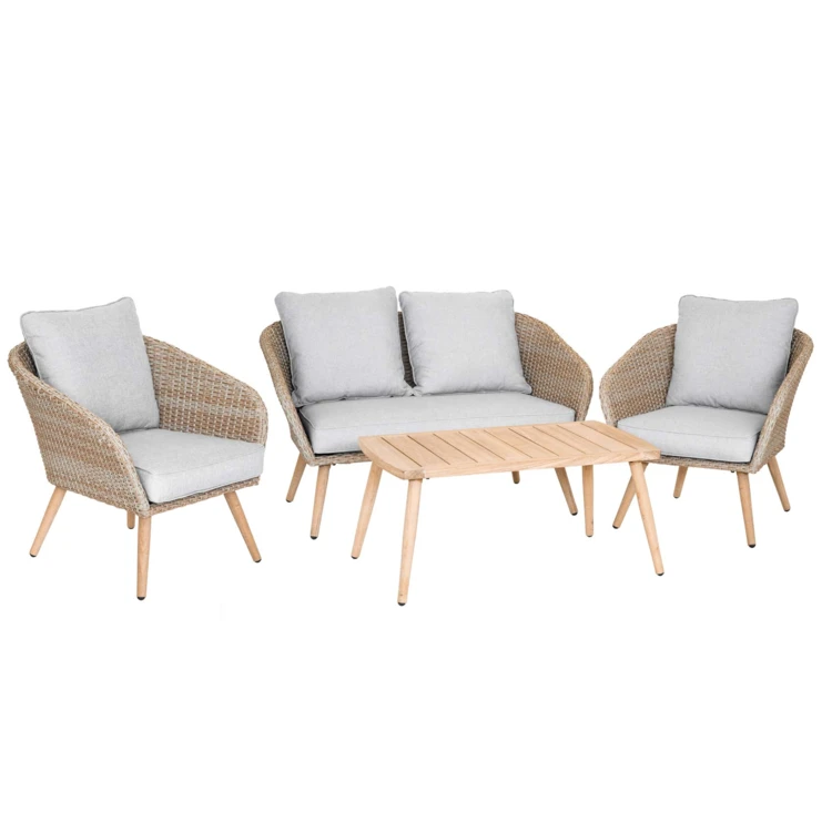 Entspannungslounge für 4 oder 5 Personen aus geflochtenem Harz