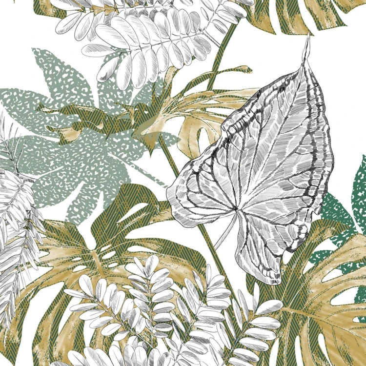 Conjunto de edredão com estampado da selva dourado