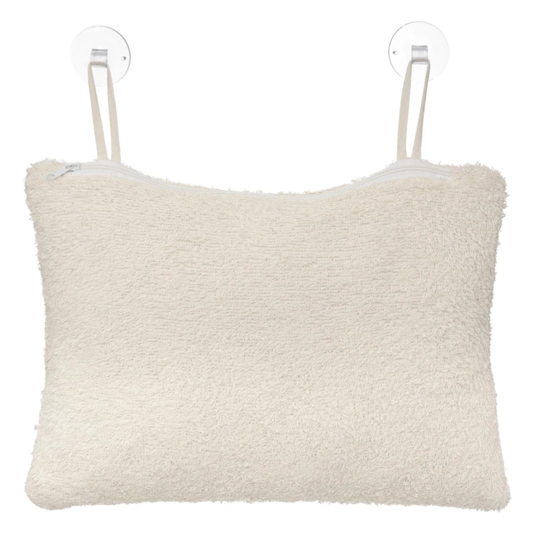 Oreiller de bain déhoussable avec ventouses