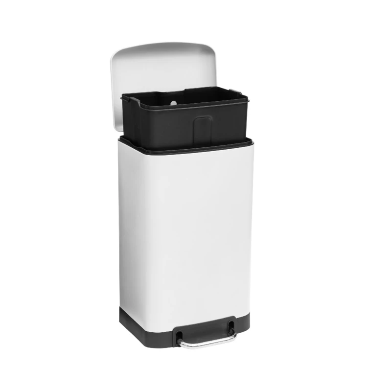 Poubelle en métal bac amovible 30 L