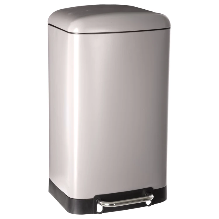 Poubelle en métal bac amovible 30 L