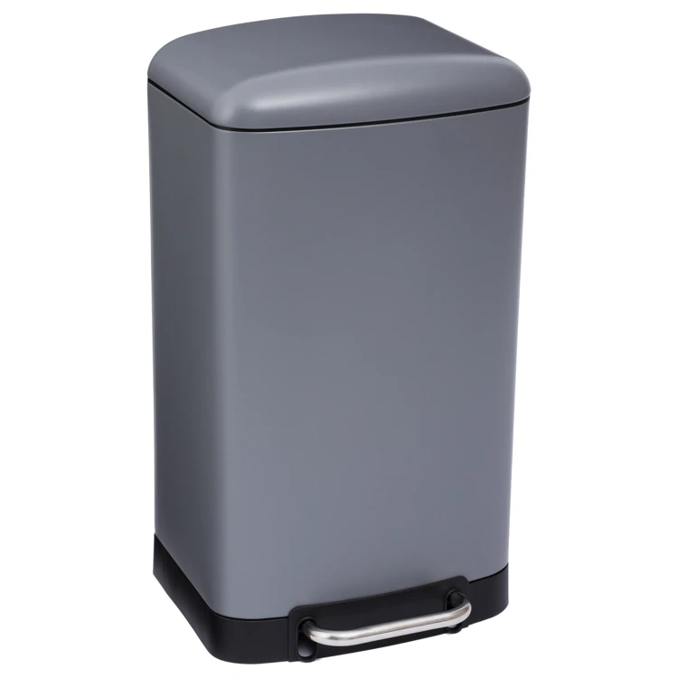Poubelle en métal bac amovible 30 L