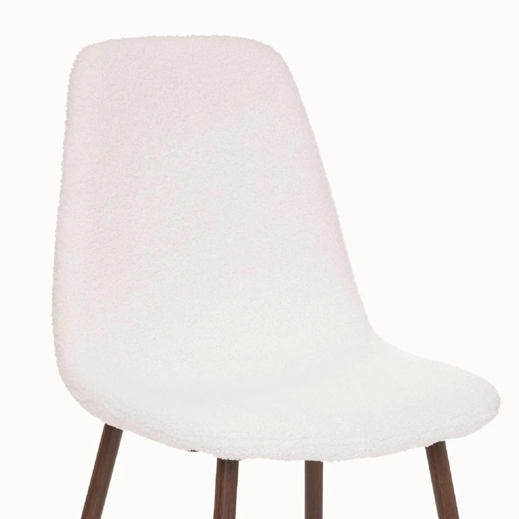 Lot de 2 chaises en imitation noyer à bouclette