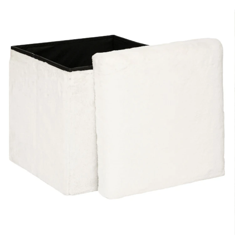 Pouf pliable en fourrure