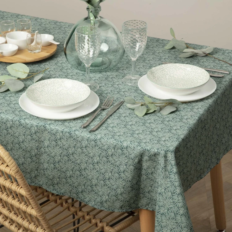 Toalha de mesa resistente às manchas com estampados vegetais