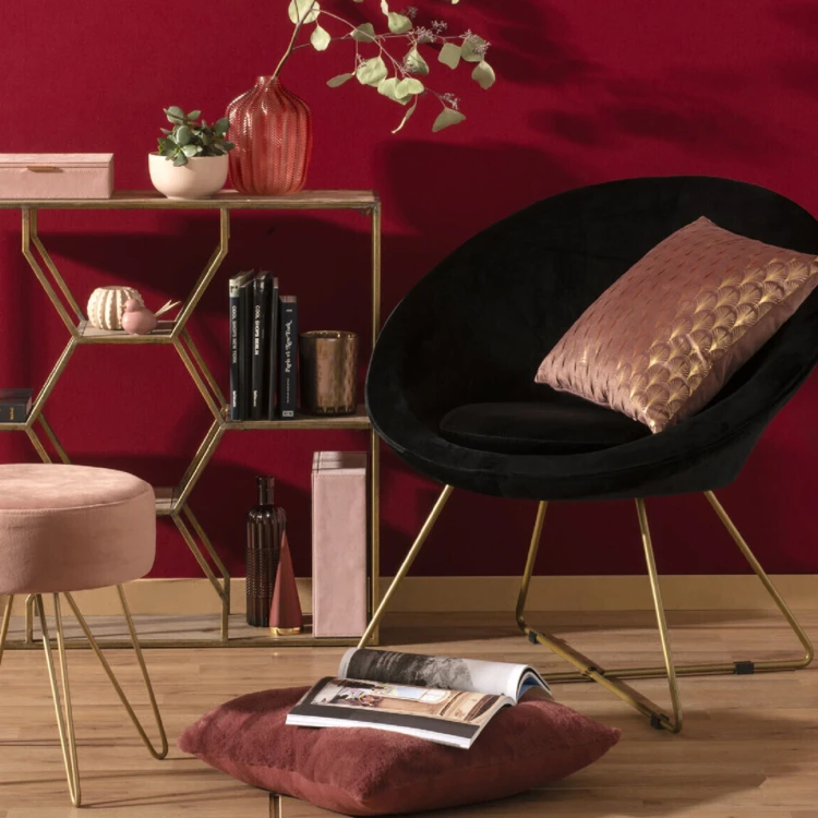 Fauteuil en velours esprit sixties