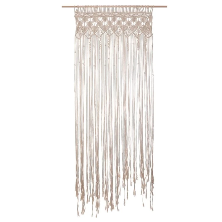 Cortina de arame em macramé